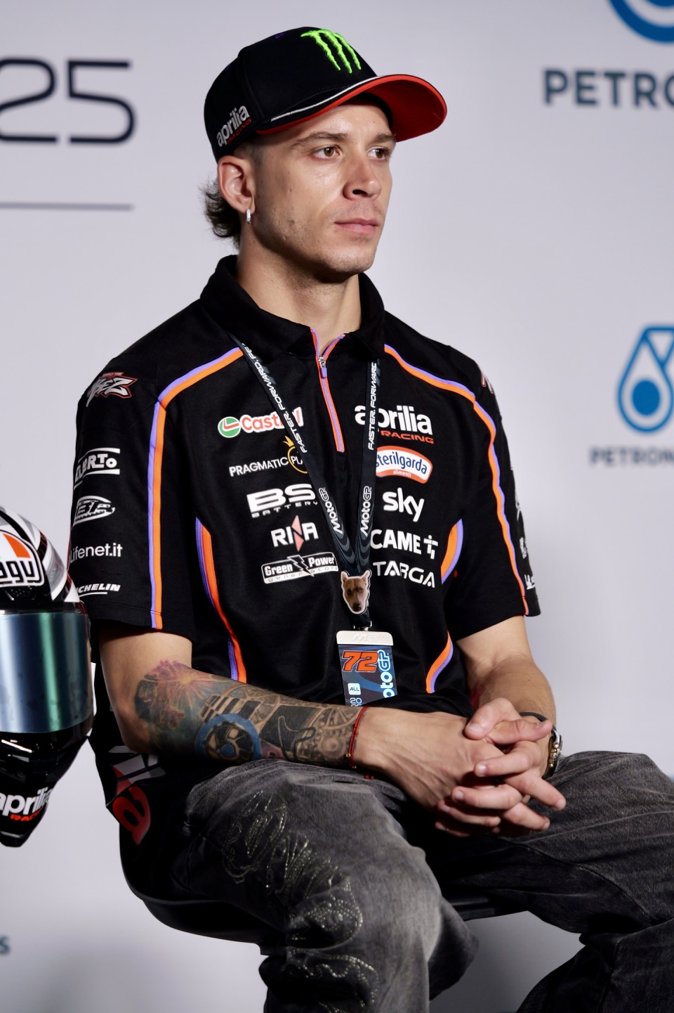 Marco Bezzecchi con la divisa Aprilia al Gran Premio della Malesia 2025