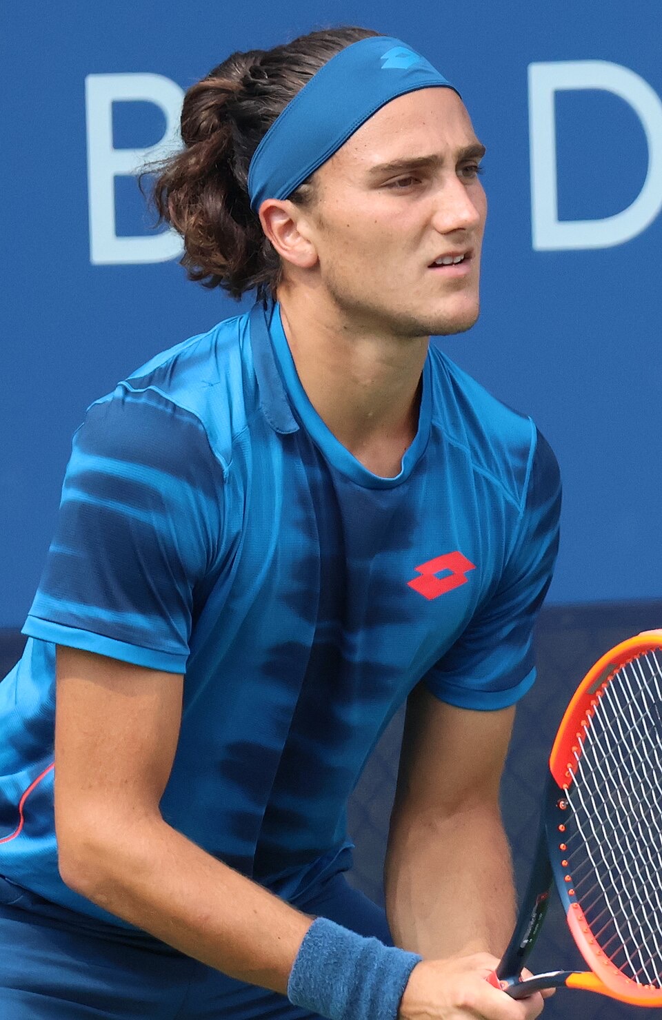 Mattia Bellucci durante le qualificazioni del Washington Open 2024